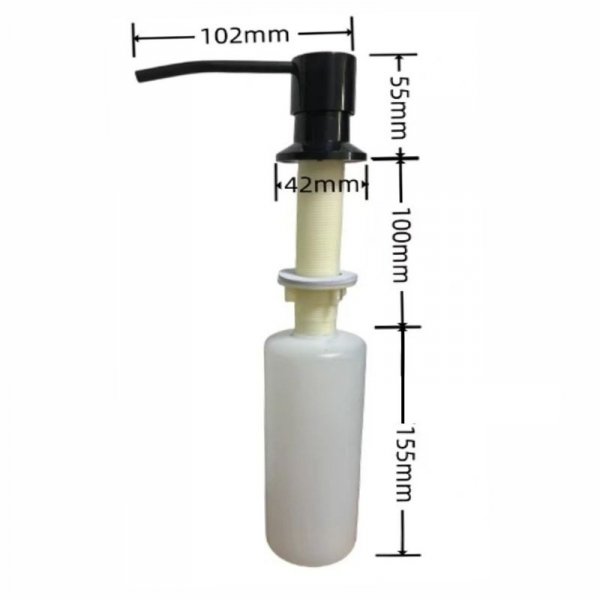 DOZOWNIK DO PŁYNU NACZYŃ MYDŁA ZLEWOZMYWAKA ZLEWU 300 ml WKŁADANY BLACK (tds0714)