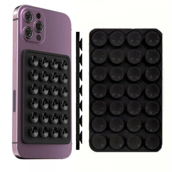 PRZYSSAWKA DO TELEFONU GUMOWA SILIKONOWA UCHWYT NA ETUI - MOCNA - BLACK (tds0713)