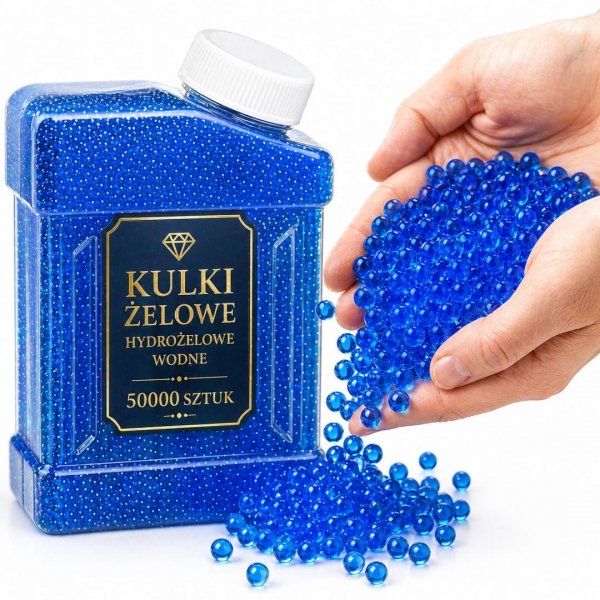 50000x KULKI ŻELOWE HYDROŻELOWE WODNE DO KWIATÓW DONICZEK WAZONÓW PISTOLETU  NIEBIESKIE ( tds0922a)