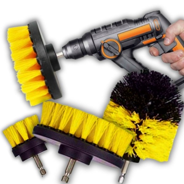 SZCZOTKI SPRZĄTAJĄCE NA WIERTARKĘ WKRĘTARKĘ DO TAPICERKI DYWANÓW ZESTAW 3X ( K46)