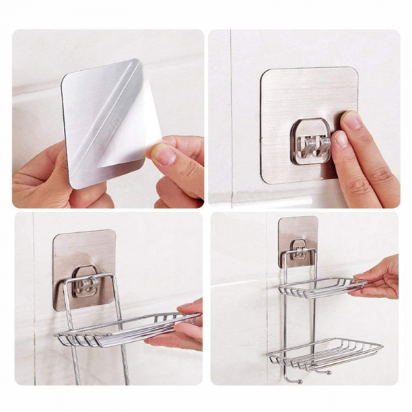 PÓŁKA POD PRYSZNIC WISZĄCA ŁAZIENKOWA NIERDZEWNA DO ŁAZIENKI METALOWA KOSZE (tds0708)