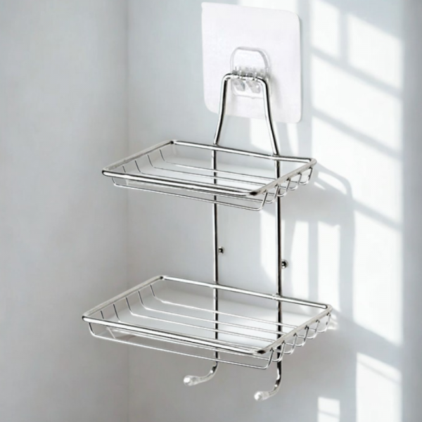 PÓŁKA POD PRYSZNIC WISZĄCA ŁAZIENKOWA NIERDZEWNA DO ŁAZIENKI METALOWA KOSZE (tds0708)