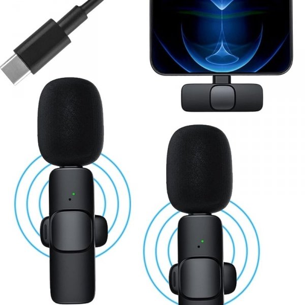 ZESTAW 2 MIKROFONÓW KRAWATOWYCH USB C PODCAST TIKTOK YOUTUBE STREAM (tds0707)