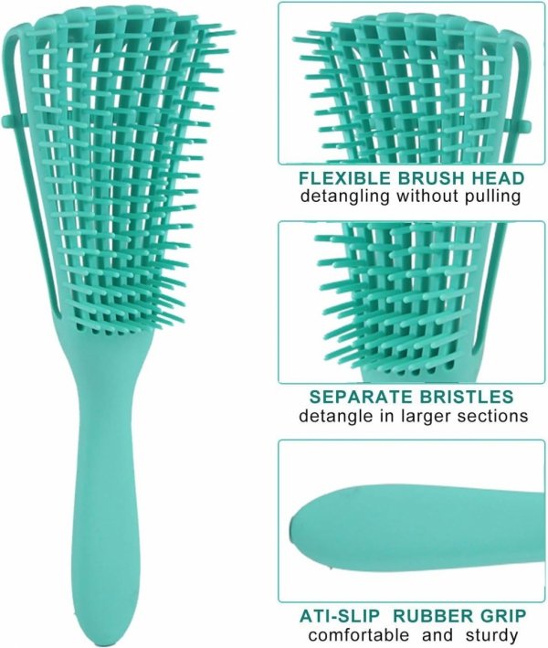 SZCZOTKA DO WŁOSÓW KRĘCONYCH LOKÓW FAL REGULOWANA DO ROZCZESYWANIA MIĘTOWA  ( tds0132A)