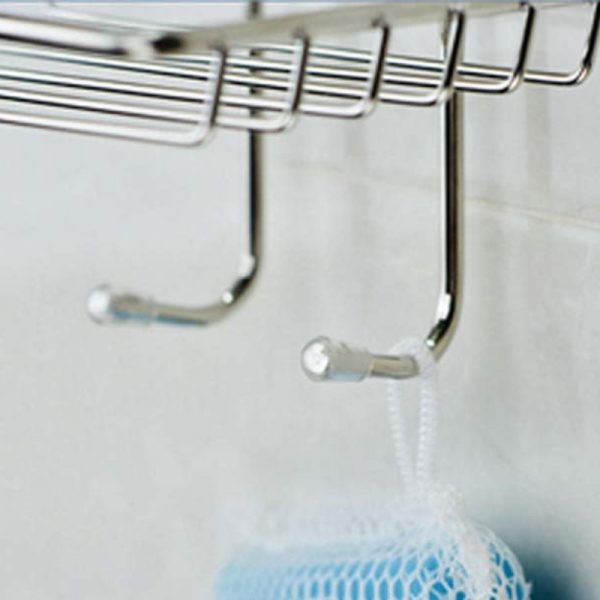 PÓŁKA POD PRYSZNIC WISZĄCA ŁAZIENKOWA NIERDZEWNA DO ŁAZIENKI METALOWA KOSZE (tds0708)