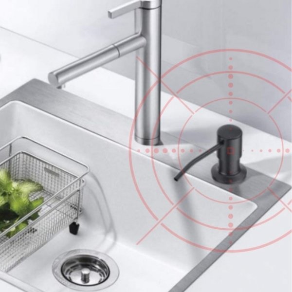 DOZOWNIK DO PŁYNU NACZYŃ MYDŁA ZLEWOZMYWAKA ZLEWU 300 ml WKŁADANY BLACK (tds0714)