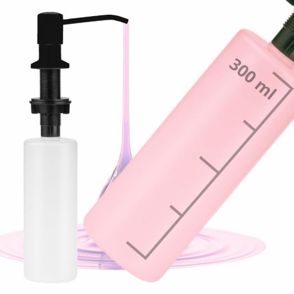 DOZOWNIK DO PŁYNU NACZYŃ MYDŁA ZLEWOZMYWAKA ZLEWU 300 ml WKŁADANY BLACK (tds0714)
