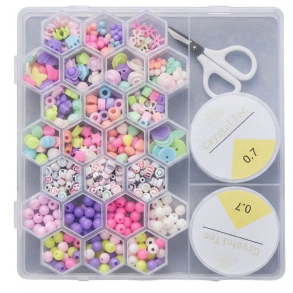 ZESTAW KORALIKÓW DO ROBIENIA BRANSOLETEK NASZYJNIKÓW KORALIKI NA PREZENT (tds0836)