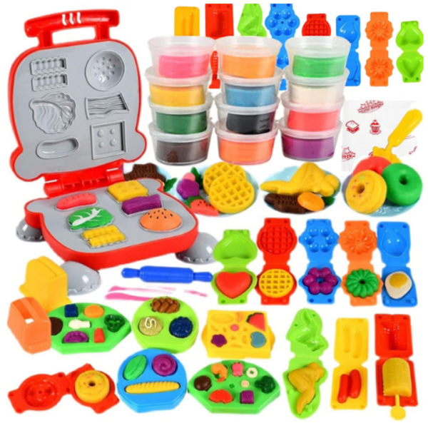 CIASTOLINA MASA PLASTYCZNA KUCHNIA DO ROBIENIA HAMBURGERÓW - ZESTAW XXL (tds0754)