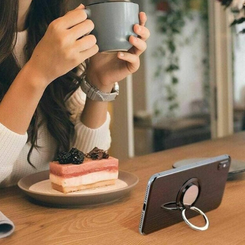 ETUI DO IPHONE 15 CASE + SZKŁO 9H WZMACNIANE 360°CLEAR + UCHWYT RING ZESTAW (tds0740)