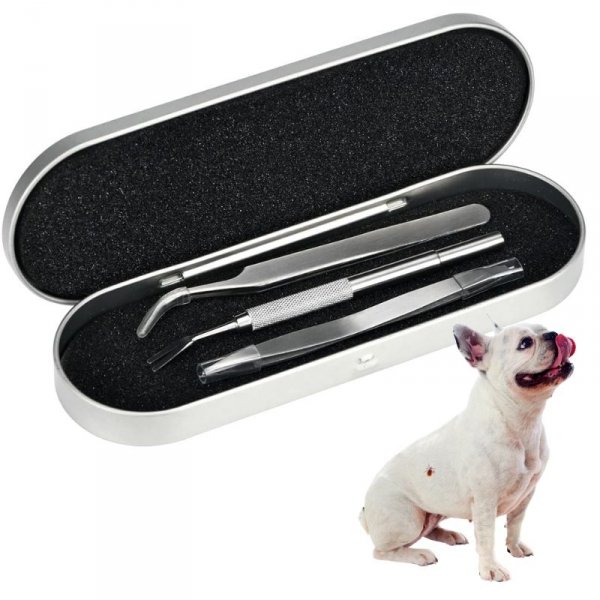 ZESTAW DO USUWANIA WYCIĄGANIA KLESZCZY DLA LUDZI PSA KOTA U PSÓW - XXL (tds0693)