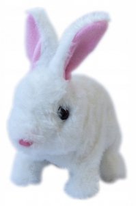 Interaktywny królik zając skacze kica rusza noskiem dźwięk