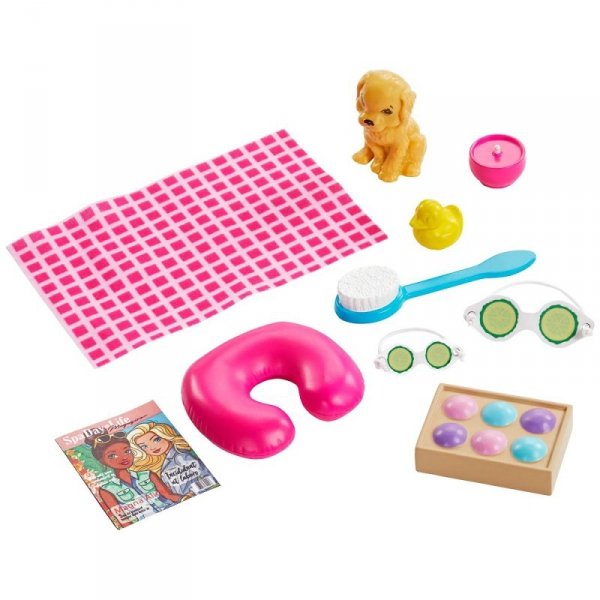 Lalka Barbie relaks w SPA piesek akcesoria