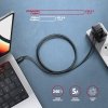 AXAGON BUCM2-CM15AB Kabel USB-C - USB-C, 1.5m 5A charging, ALU, 240W PD, oplot, USB2.0, czarny