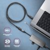 AXAGON BUCM32-CF05AB Kabel przedłużacz Gen2 USB-C - USB-C 0.5m, 5A, 20Gbps, PD 240W, oplot, czarny