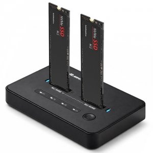 Qoltec Stacja dokujšca dysków SSD M.2 NVMe | PCIe | USB-C | 20Gb/s |    DUAL 2x8TB | klonowanie offline
