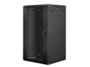 Lanberg Szafa instalacyjna wisząca 19'' 22U 600X600mm czarna (drzwi      szklane)