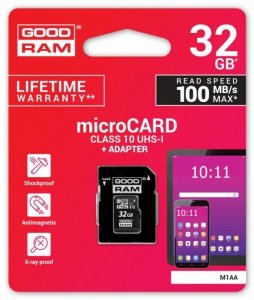 GOODRAM Karta pamięci microSDHC 32GB CL10 + adapter