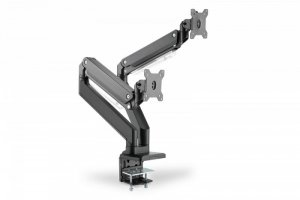 Digitus Ramię biurkowe podwójne z zaciskiem, 2xLCD, max. 35, max. obciążenie 2x15kg, ze sprężyną gazową
