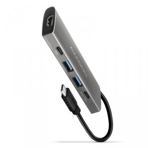 AXAGON HMC-5G2 Wieloportowy hub 2x USB-A + 2x USB-C + HDMI, USB-C 3.2 Gen 2 10Gbps, PD 60W, 13cm USB-C kabel