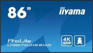 IIYAMA Monitor 85.6 calowy LH8675UHS-B1A, 24/7,IPS,ANDROID.11,4K,500cd/m2,WiFi,3xHDMI,DP,Daisy/Chain,2xUSB,2x10W,RJ45,iiSignage2