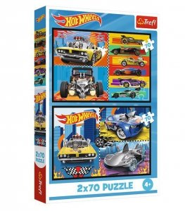 Trefl Puzzle 2x70 elementów Hot Wheels Samochodziki