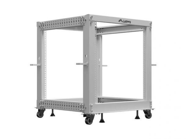 Lanberg Stojak Open rack 19 cali 12U 600x600-1100 regulowany szary