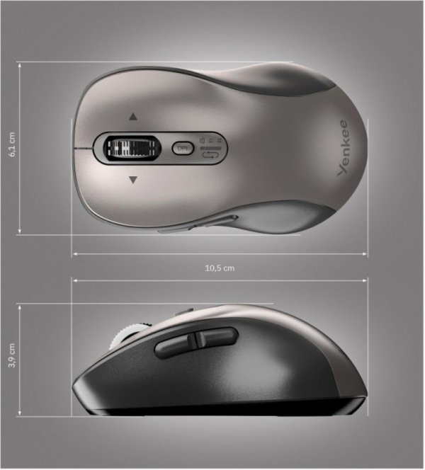 YENKEE Mysz bezprzewodowa Dual Bluetooth + USB 2,4GHz YMS 2010SR GYRO