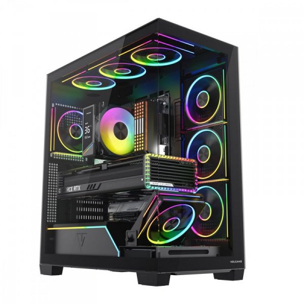 MODECOM Obudowa PC VOLCANO STELLAR PLUS ARGB MIDI 8F Czarna