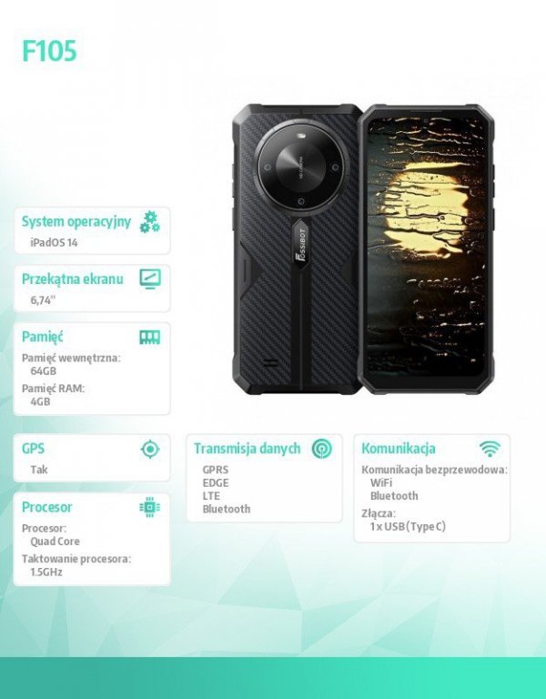 Fossibot Smartfon F105 black