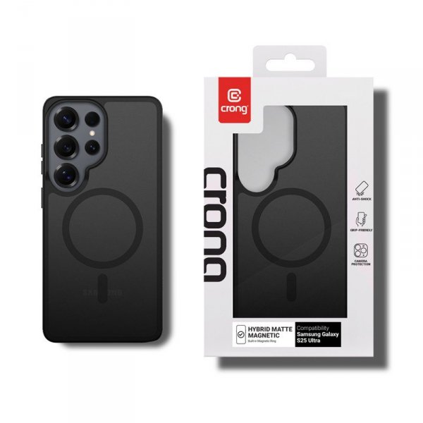 CRONG Etui Hybrid Matte Magnetic Etui MagSafe Samsung Galaxy S25 Ultra Czarne