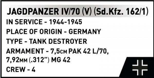 Cobi Klocki Klocki Jagdpanzer IV/70 (V) (Sd.Kfz.162/1) 1024 elementy
