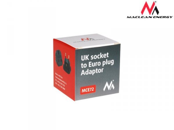 Maclean Przejściówka adapter EU na UK MCE72 Czarna