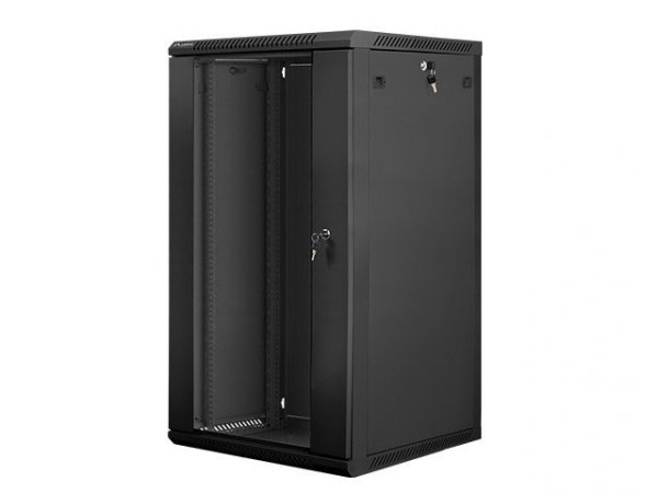 Lanberg Szafa instalacyjna wisząca 19&#039;&#039; 22U 600X600mm czarna (drzwi      szklane)