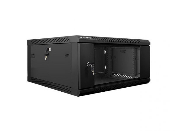 Lanberg Szafa instalacyjna wisząca 19&#039;&#039; 4U 600X600mm czarna (drzwi szklane)