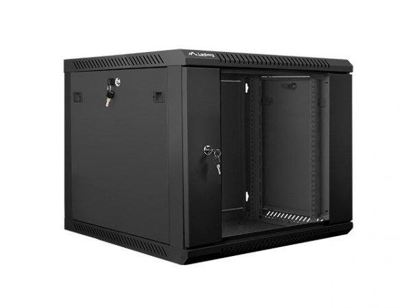 Lanberg Szafa instalacyjna wisząca 19&#039;&#039; 9U 600X600mm czarna (drzwi       szklane)