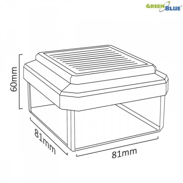 GreenBlue Lampa solarna na słupek LED 80x80 GB127 Daszek kopertowy
