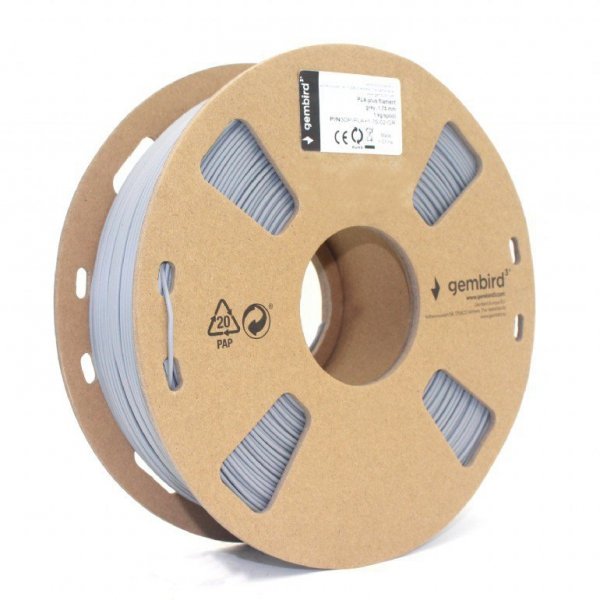 Gembird Filament drukarki 3D PLA/1.75 mm/1kg/szary