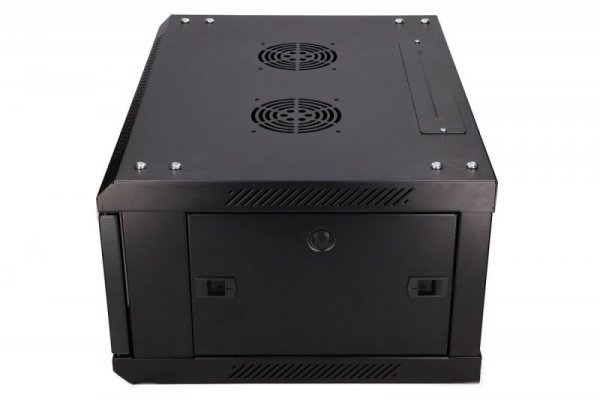 Extralink Szafka wisząca rack 4U 600x450 czarna szklane drzwi