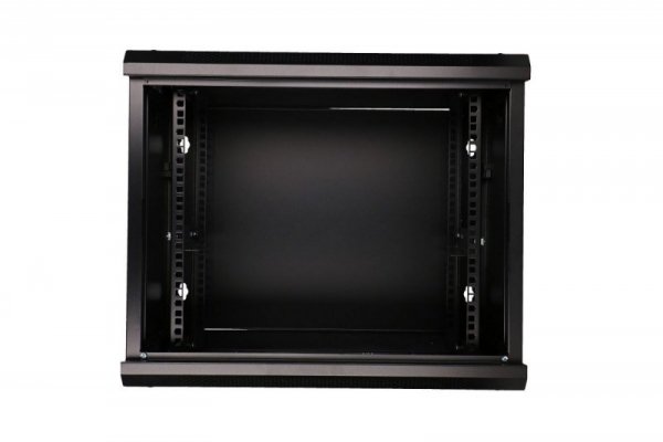Extralink Szafka wisząca rack 9U 600x600 czarna szklane drzwi