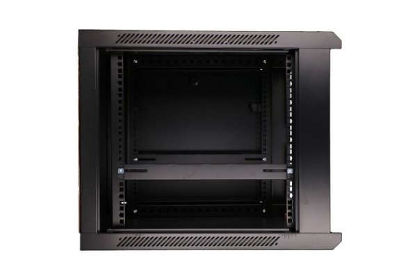 Extralink Szafka wisząca rack 9U 600x450 czarna szklane drzwi