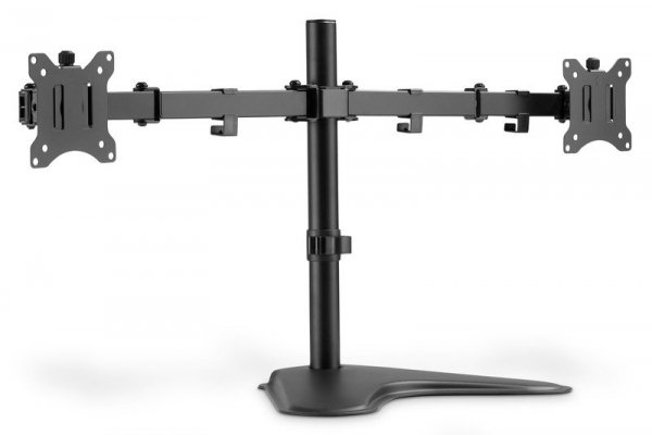 Digitus Stojak biurkowy podwójny z zaciskiem 2xLCD max. 32&quot; max. Obciążenie 2x 8kg uchylno-obrotowy czarny