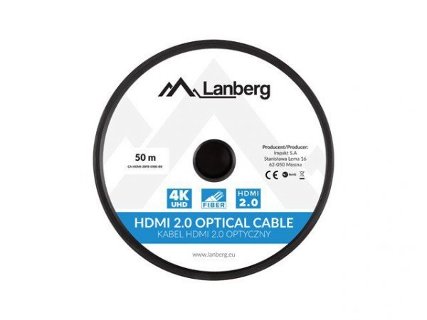 Lanberg Kabel HDMI M/M v2.0 CA-HDMI-20FB-0500-BK 50m czarny