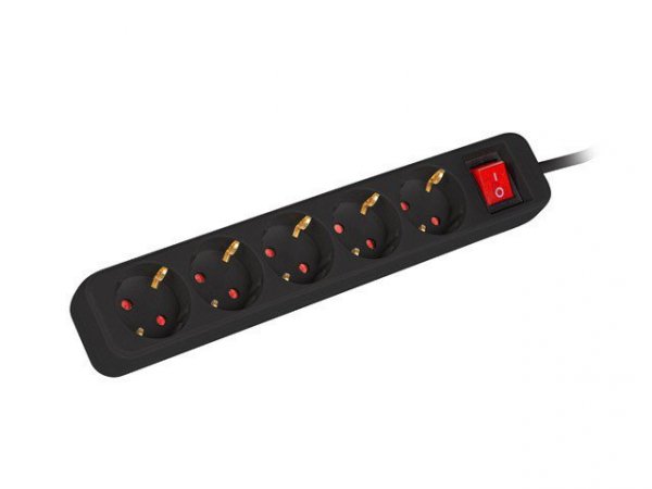 Lanberg Listwa przedłużacz 3m 5x230 c  PS1-05F-0300-BK