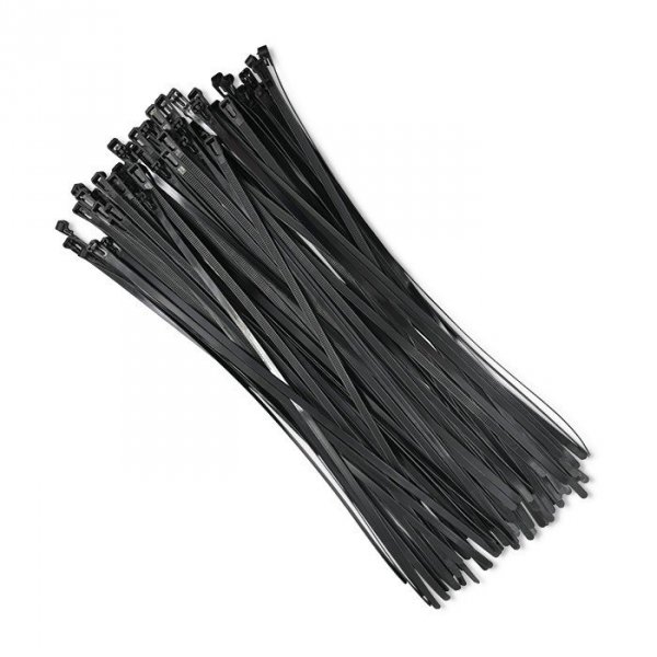 Qoltec Opaski zaciskowe wielorazowe/trytytki | 7.2*350mm | Nylon UV |   Czarne
