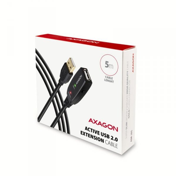 AXAGON ADR-205 USB 2.0 A-M -&gt; A-F aktywny kabel przedłużacz/wzmacniacz 5m