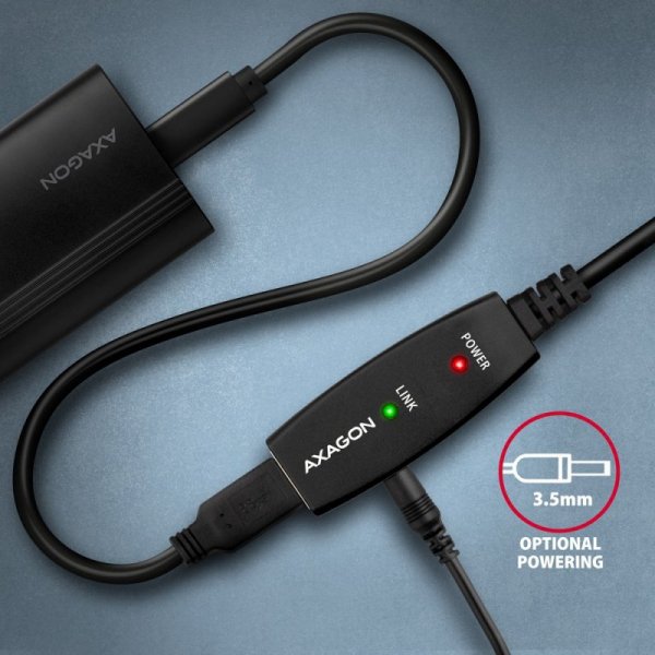 AXAGON ADR-215 USB 2.0 A-M -&gt; A-F aktywny kabel przedłużacz/wzmacniacz 15m