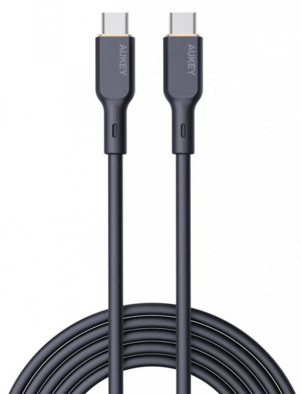 AUKEY CB-SCC102 kabel USB-C - USB-C 1.8m 100W PD 5A 20V silikonowy czarny