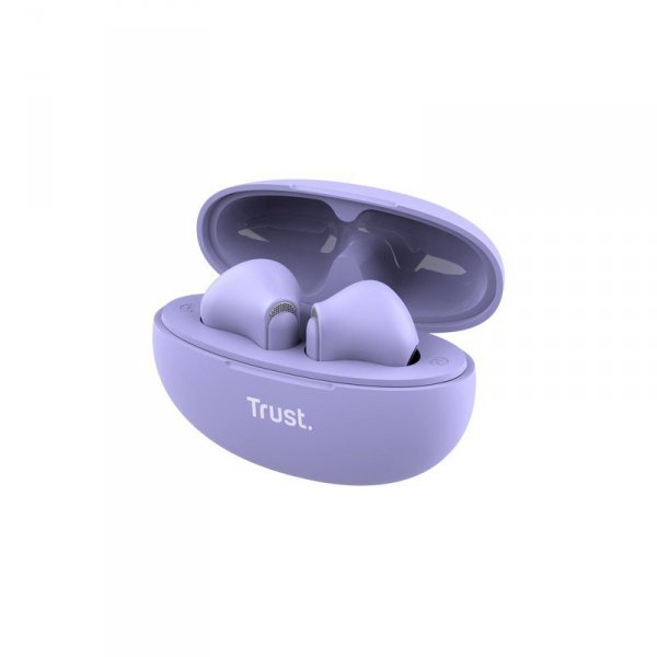 Trust Słuchawki earbuds Yavi Bluetooth ENC fioletowe