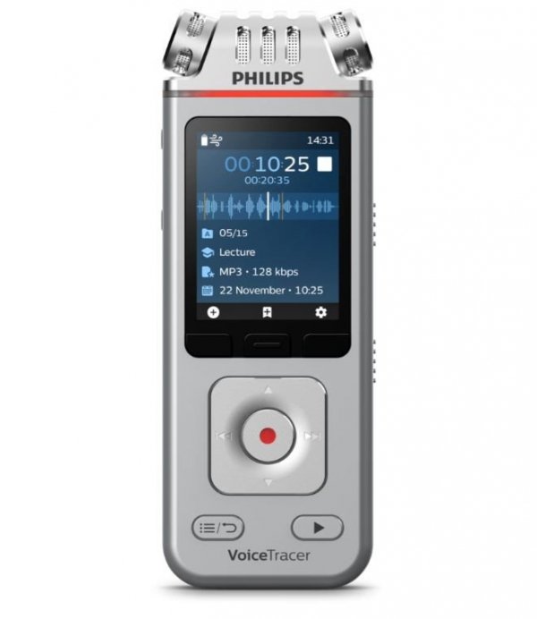 Philips Dyktafon DVT4115 Pamięć 8GB,USB,microSDHC maks.32GB,3 mikrofony